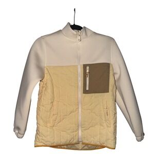 ZARA Girls Quilted Colorblock‎ Jacket Cream Yellow Size 11-12